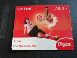 ARUBA PREPAID CARD FLEXCARD  DATE 03/05/2013  GEENIE IN A BOTTLE                  AFL5 ,-    Fine Used Card  **5022** - Aruba