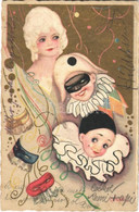 T2/T3 1933 Masquerade, Clown. Italian Art Postcard. Ballerini & Fratini 365. S: Chiostri (EK) - Unclassified