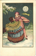 T2/T3 1935 Romantic Couple, Clown. Italian Art Postcard. Ed. A. Traldi 203. S: Biri - Unclassified