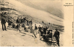 ** T1/T2 Auf Dem Eigergletscher. Photographie Gabler, Interlaken. No. 7636. / Swiss Winter Sport, Sleds - Unclassified