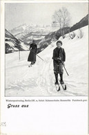 ** T2/T3 Gruss Aus... Schneeschuhe, Rennwölfe Etc. Ski, Winter Sport Art Postcard. Wintersportverlag, Berlin SW. 46. - Unclassified