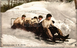 T2/T3 1907 Bobsleighrennen In St. Moritz. / Winter Sport In Sankt Moritz, Five-man Bobsleigh, Sledding. Raphael Tuck & S - Unclassified