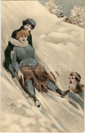 ** T3 Sledding People, Winter Sport. Verlag "Sect" (fa) - Unclassified