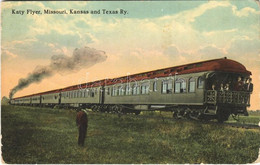 * T2/T3 1914 "Katy Flyer" Passenger Train, Locomotive. Missouri, Kansas And Texas Railways (kopott Sarkak / Worn Corners - Unclassified