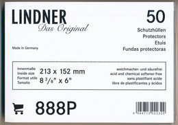 Lindner 888P Víztiszta Bankjegytok, 50db-os Eredeti, Bontatlan Csomagban (213x152mm) - Non Classificati