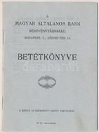 1922. "Magyar Általános Bank Részvénytársaság" Betétkönyve - Unclassified