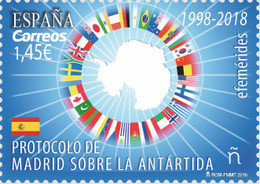 ESPAGNE SPANIEN SPAIN ESPAÑA 2018 MADRID PROTOCOL ANTARCTICA MNH ED 5200 YT 4928 MI 5223 SC 4254 - Tratado Antártico