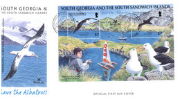(JJ 16) South Georgia & South Sandwich Islands - 2006 - Save The Albatross FDC (2 Covers) - Pingueinos