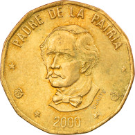 Monnaie, Dominican Republic, Peso, 2000, TB+, Laiton, KM:80.2 - Dominicaanse Republiek