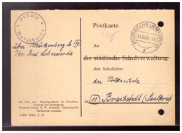 Bizone (021357) Postkarte Mit Entnazivizierten Schulstempel  Von Dolsthaida Kr Liebenwerda Nach Brachstedt Vom 24.10.45 - Zona Anglo-Americana