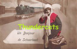 CPA BRUXELLES UN BONJOUR DE SCHAERBEEK SCHAARBEEK TRAIN GARE - Schaerbeek - Schaarbeek