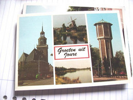 Nederland Holland Pays Bas Joure Met Watertoren En Molen - Joure