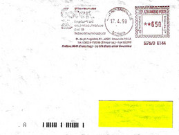 SAN MARINO - 1998 COTES IMPIANTI PER LE TELECOMUNICAZIONI Ema Red Meter Affranc.mecc.rossa Su Busta Viaggiata - 2049 - Briefe U. Dokumente