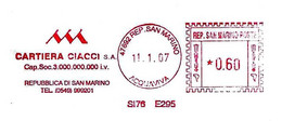 SAN MARINO - 2007 Cartiera CIACCI - Ema Affrancatura Meccanica Rossa Red Meter Su Busta Viaggiata - 2057 - Storia Postale