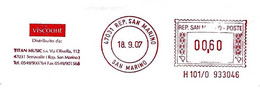 SAN MARINO - 2007 VISCOUNT TITAN MUSIC - Ema Affrancatura Meccanica Rossa Red Meter Su Busta Viaggiata - 2059 - Storia Postale