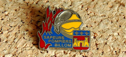 Pin's SAPEURS POMPIERS - SP De BILLOM 63 - émaillé à Froid époxy - Fabricant BERAUDY - Firemen