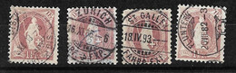 Suisse     N°78  X  4      Oblitérés   B/ TB     Voir Scans        - Used Stamps