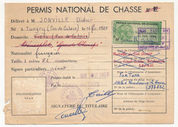 FRANCE - Permis National De Chasse - 1963 - Mairie De Hees - Timbres 1964 à 1968 - Photo Manquante, Arrachée - Sonstige & Ohne Zuordnung