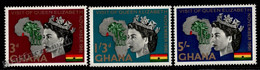Ghana 1961 Yvert 99-101, Royal Visit, Queen Elizabeth II - MNH - Ghana (1957-...)