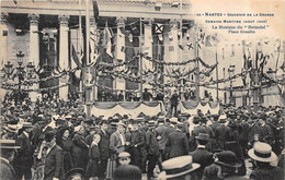 44-NANTES-GRANDE SEMAINE MARITIME 1908 , LA MUSIQUE DU "HEIMDAL" PLACE GRASLIN - Nantes