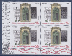 Ecole Nationale Des Chartes Coin Daté 4 Timbres 2.56€ Le 20.01.21 T.D 201 4686502 - 2010-2019