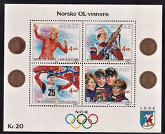 NORVEGIA 1989 BF GIOCHI OLIMPICI LILLEHAMMER UNIF. BF12 MNH PERFETTO - Autres & Non Classés