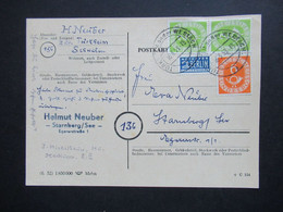 BRD 1953 Posthorn Nr. 123 (senkrechtes Paar ) MiF Mit Nr. 126 Tagesstempel Türkheim An Der Wertach Nach Starnberg / See - Briefe U. Dokumente