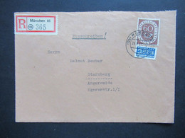 BRD 1952 Posthorn Nr.135 EF Einschreiben München 46 Nach Starnberg Umschlag Bayerischer Kanarienzüchter Bund - Briefe U. Dokumente