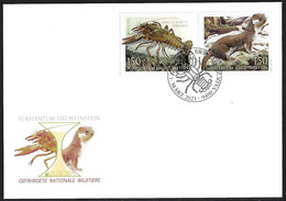 LIECHTENSTEIN  -EUROPA 2021-" FAUNA NACIONAL EN PELIGRO - ENDANGERED NATIONAL WILDLIFE"- FDC De La SERIE - 2021