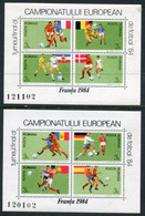 ROMANIA 1984 European Football Championship Blocks MNH / **.  Michel Blocks 205-206 - Unused Stamps