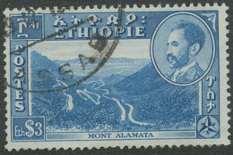 ETHIOPIA 1947 Landscapes And Buildings, 3 $ Mount Alamata, Superb Used - Etiopia