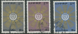 ETHIOPIA 1976 High Value Coat Of Arms Radiation Wreath 2, 3 And 5$ Multi-colored - Etiopía