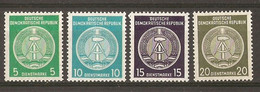 Allemagne DDR 1955/6 - Service - Petit Lot De 4 MNH - 18/19/21/22 - Dienstzegels