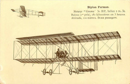 Avion * Aviation * Biplan FARMAN Moteur Gnome * Aviateur - ....-1914: Precursores