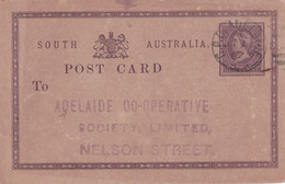 AUSTRALIE   1896  VICTORIA   ENTIER POSTAL/GANZSACHE/POSTAL STATIONARY CARTE   DE ADELAIDE - Briefe U. Dokumente