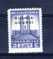 Ruanda-urundi. Timbre Du Congo Belge Surchargé. 2.75 Fr - Andere & Zonder Classificatie