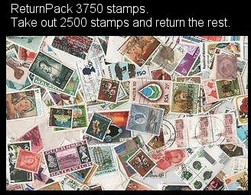 ReturnPack British Commonwealth 3750 STAMPS Off Paper Kiloware MissionBag Take 2500 Stamps Return The Rest. All +€10 - Lots & Kiloware (min. 1000 Stück)