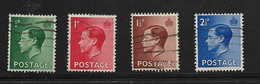 GRANDE-BRETAGNE 1936 COURANTS  YVERT N°205/08 OBLITERE - Used Stamps