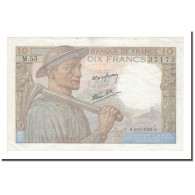 France, 10 Francs, 1943, 1943-09-09, TTB+, Fayette:8.9, KM:99d - 10 F 1941-1949 ''Mineur''