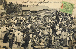 CPA - Afrique > Sénégal > SAINT-LOUIS - Marché Très Animé De Guet N'Dar Daté 1906 - Collection FORTIER Photo Dakar - BE - Sénégal