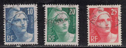 FRANCE Scott # 549, 551-2 Used - Marianne - 1945-54 Marianne De Gandon