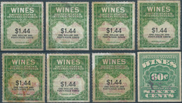 Stati Uniti D'america,United States,U.S.A, Series Of 1941 Revenue Stamps WINES Internal Revenue,Lot Of 8 Stamps Mix Used - Fiscali