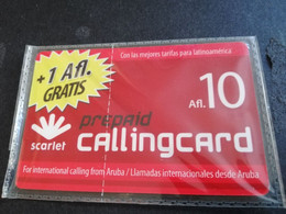 ARUBA PREPAID CARD SCARLET  CALLINGCARD     AFL 10 + 1AFL GRATIS MINT CARD  NO1 OF SCARLET   **5035** - Aruba