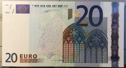 EUROPEAN CENTRAL BANK - ITALY (S) J010A4 - P.3S – 20 EURO 2002 - SPL - "Signature Duisenberg" - 20 Euro