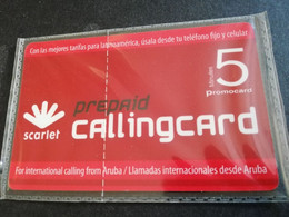ARUBA PREPAID CARD SCARLET  CALLINGCARD     AFL 5,-  MINT  PROMO  CARD  OF SCARLET   **5036** - Aruba