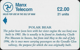 Isle Of Man - GPT, Steam Locomotives Polar Bear & Sea Lion, Demo Without Chip & CN, 1996, Unused - Isla De Man