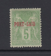 Port Said (French Offices), Scott 5a (Yvert 6), Ty. II, MHR (gum Bend) - Nuevos