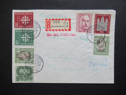 BRD 1956 Einschreiben Gelsenkirchen 1 Roter Stempel L1 Aus Dem Briefkasten Fernbrief Nach Neuhaus Am Inn - Cartas