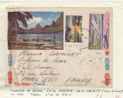 LETTRE. POLYNESIE. 25 12 1965. DE UTUROA ILE  DE RAIATEA POUR PARIS - Covers & Documents