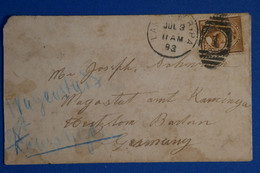 L2 ETATS UNIS BELLE LETTRE 1893  POUR GERMANY + AFFRANCH INTERESSANT - Lettres & Documents